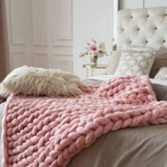Fluffy arm knit blanket
